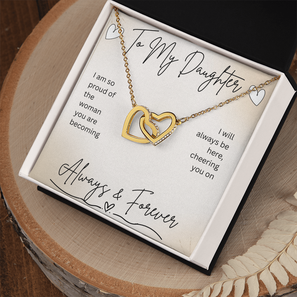 Interlocking Hearts Necklace – Gift From Parent to Daughter - Golden Willow Emporium