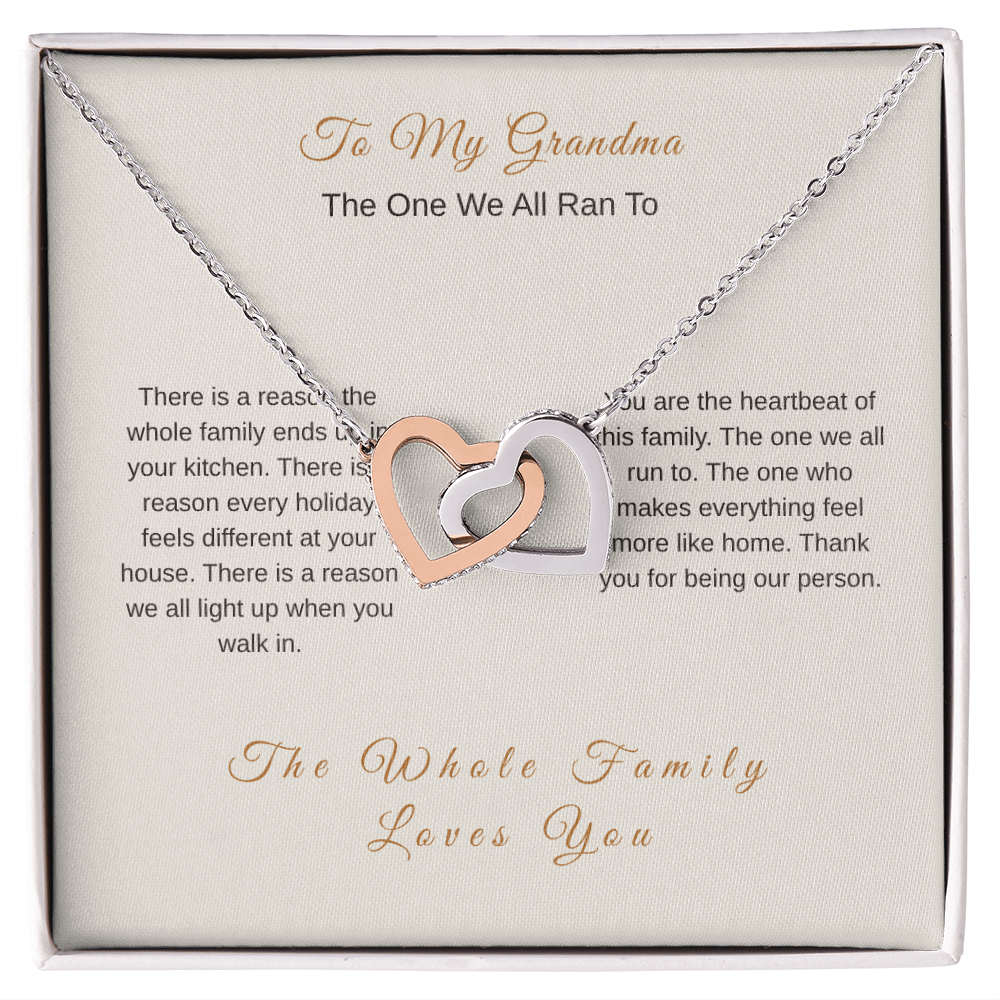 Interlocking Hearts Necklace for Grandma – Heartbeat of the Family - Golden Willow Emporium