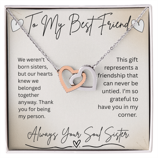 Interlocking Hearts Necklace - Best Friend