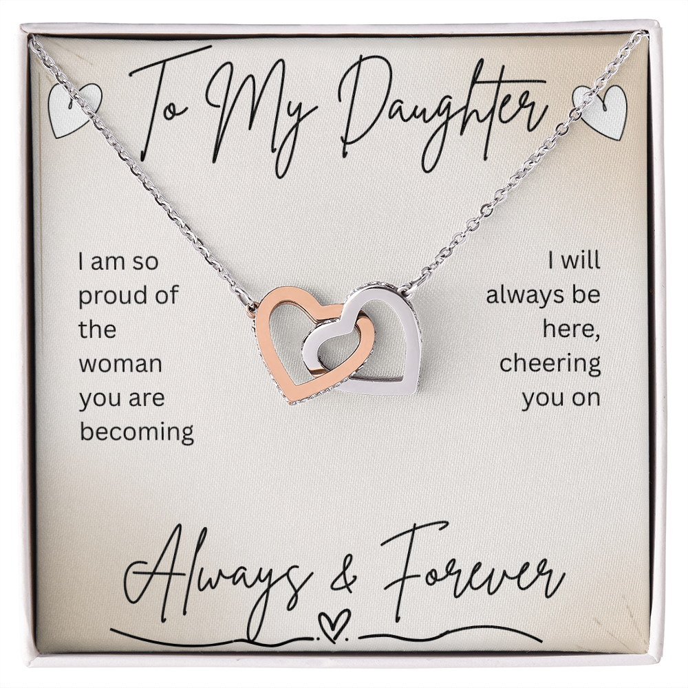 Interlocking Hearts Necklace – Gift From Parent to Daughter - Golden Willow Emporium