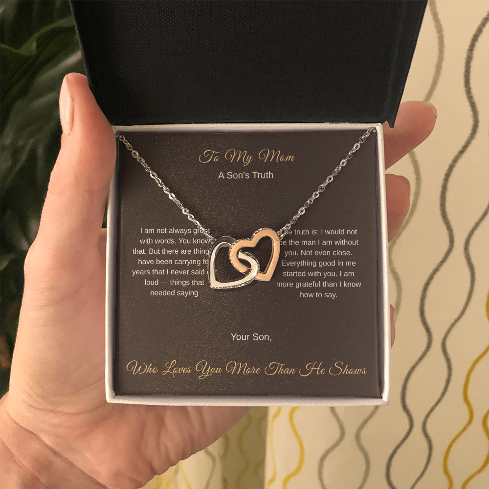 Son's Interlocking Hearts Necklace – Heartfelt Gift for Mom - Golden Willow Emporium