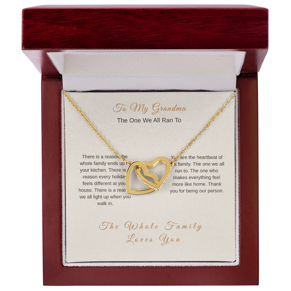 Interlocking Hearts Necklace for Grandma – Heartbeat of the Family - Golden Willow Emporium
