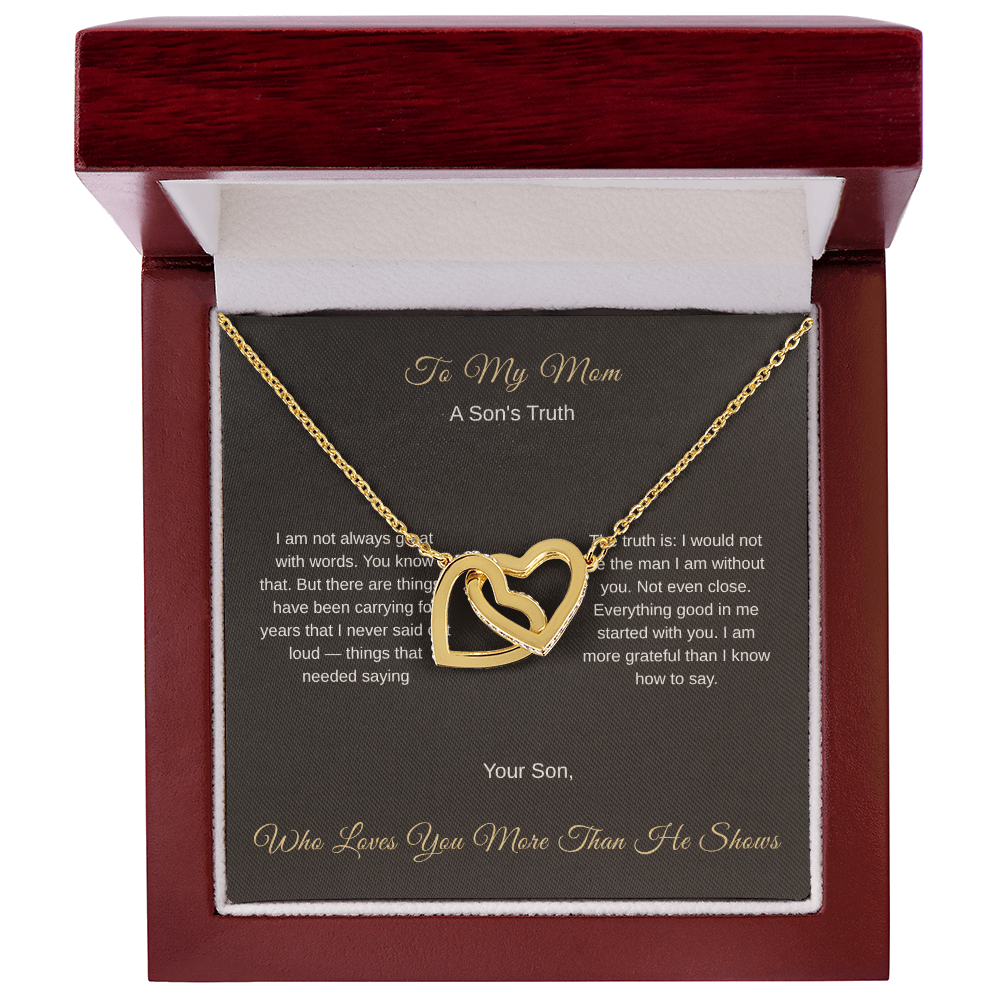 Son's Interlocking Hearts Necklace – Heartfelt Gift for Mom - Golden Willow Emporium