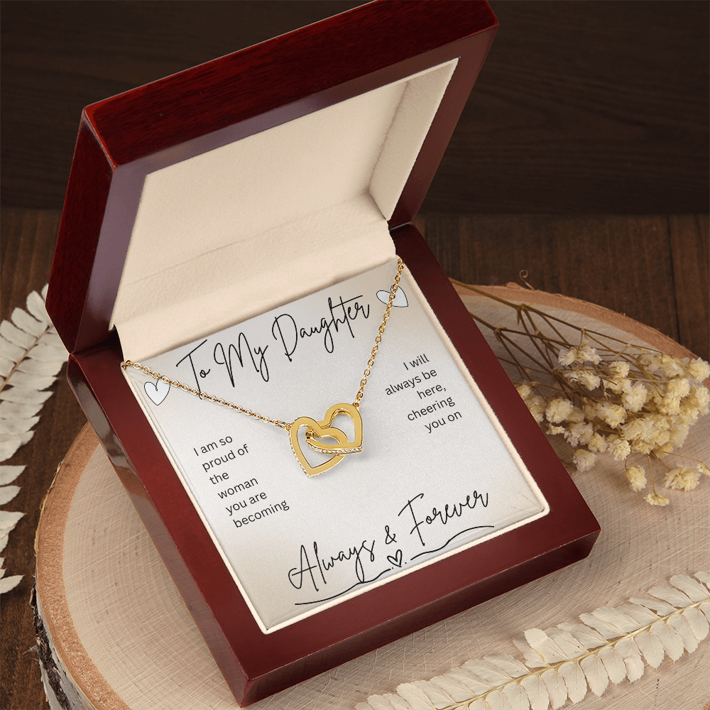 Interlocking Hearts Necklace – Gift From Parent to Daughter - Golden Willow Emporium