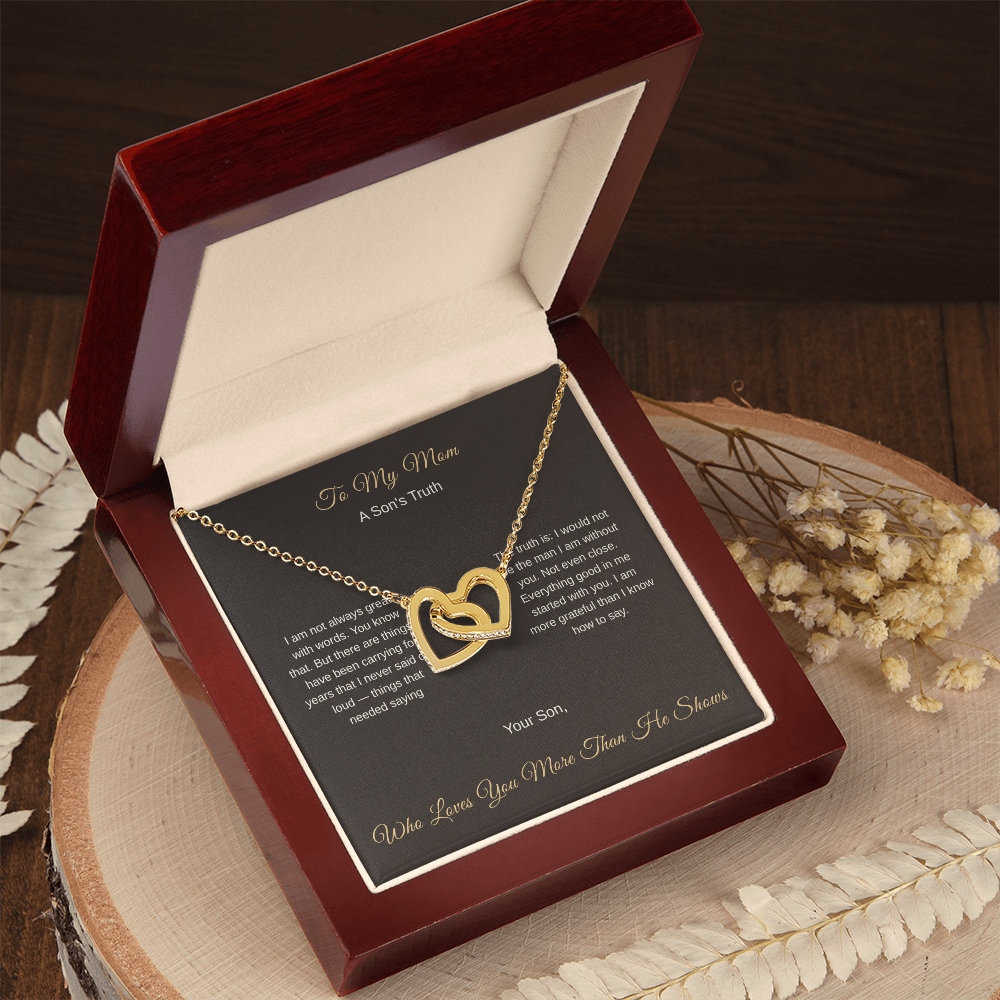 Son's Interlocking Hearts Necklace – Heartfelt Gift for Mom - Golden Willow Emporium