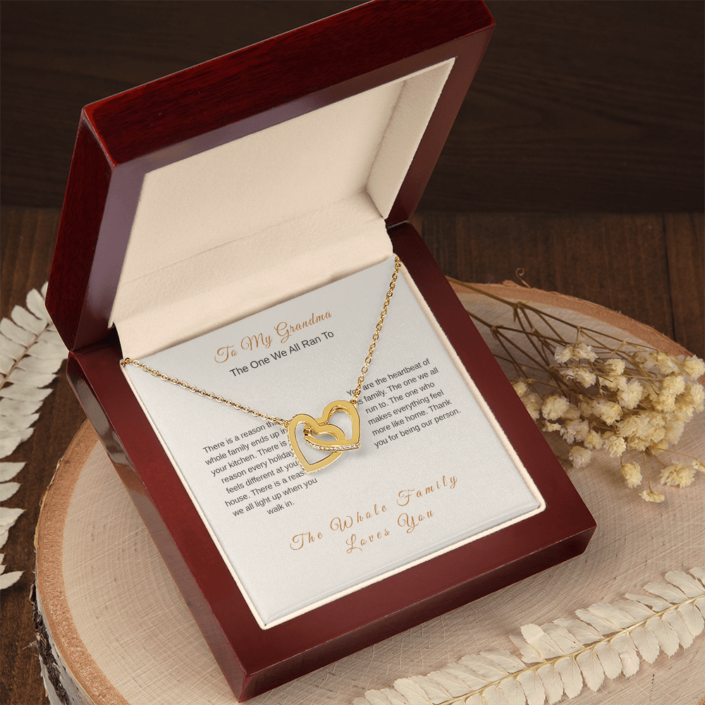 Interlocking Hearts Necklace for Grandma – Heartbeat of the Family - Golden Willow Emporium