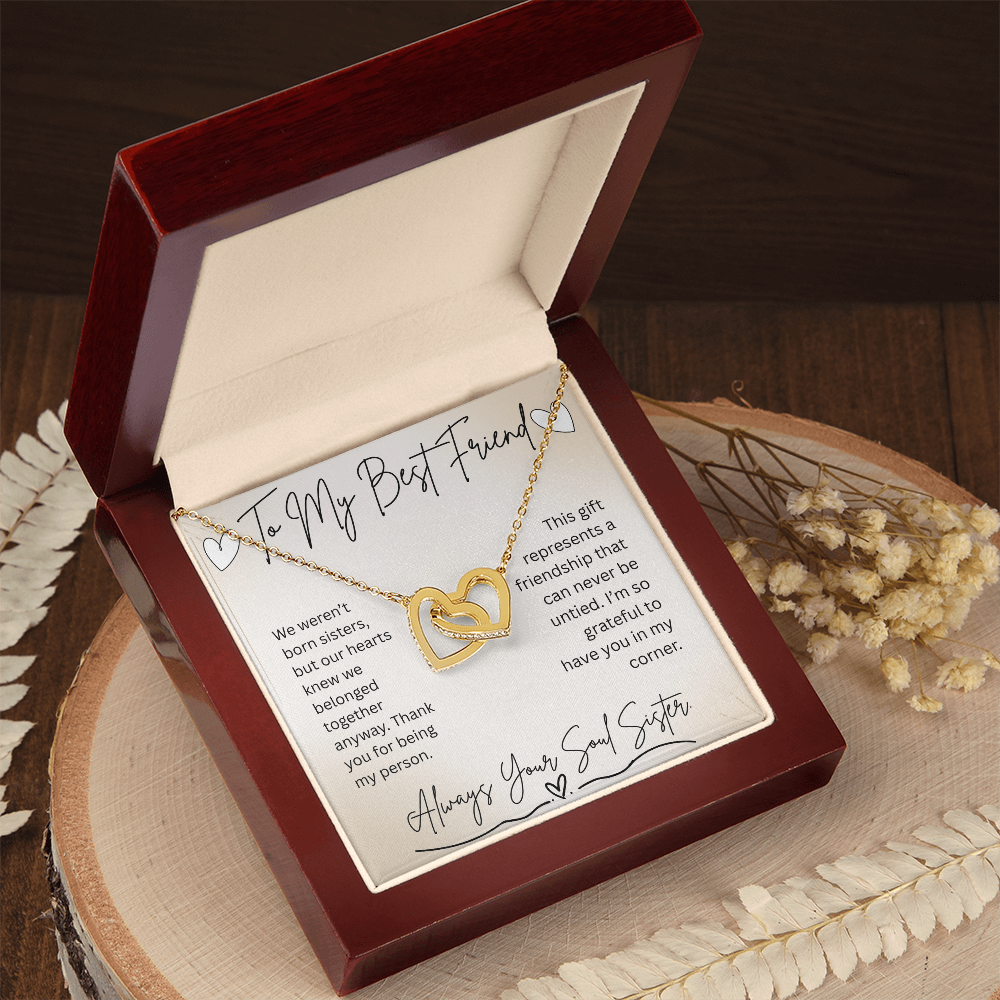 Interlocking Hearts Friendship Necklace – Best Friend Gift - Golden Willow Emporium