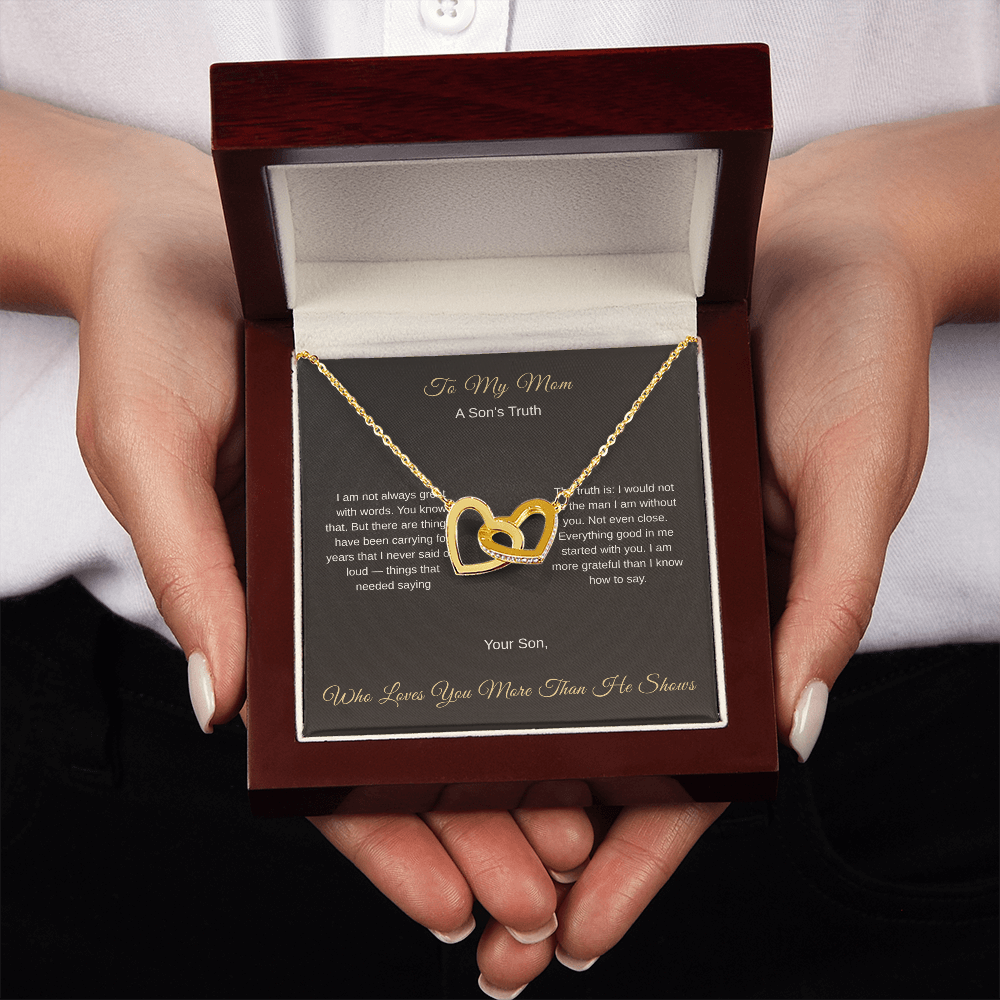 Son's Interlocking Hearts Necklace – Heartfelt Gift for Mom - Golden Willow Emporium