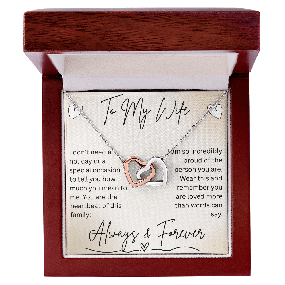 Interlocking Hearts Necklace - Wife