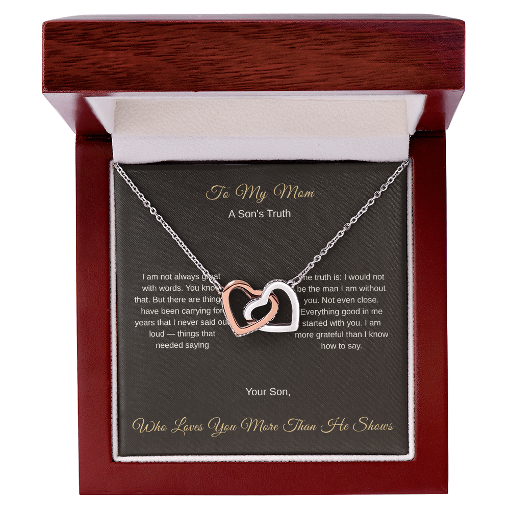 Son's Interlocking Hearts Necklace – Heartfelt Gift for Mom - Golden Willow Emporium