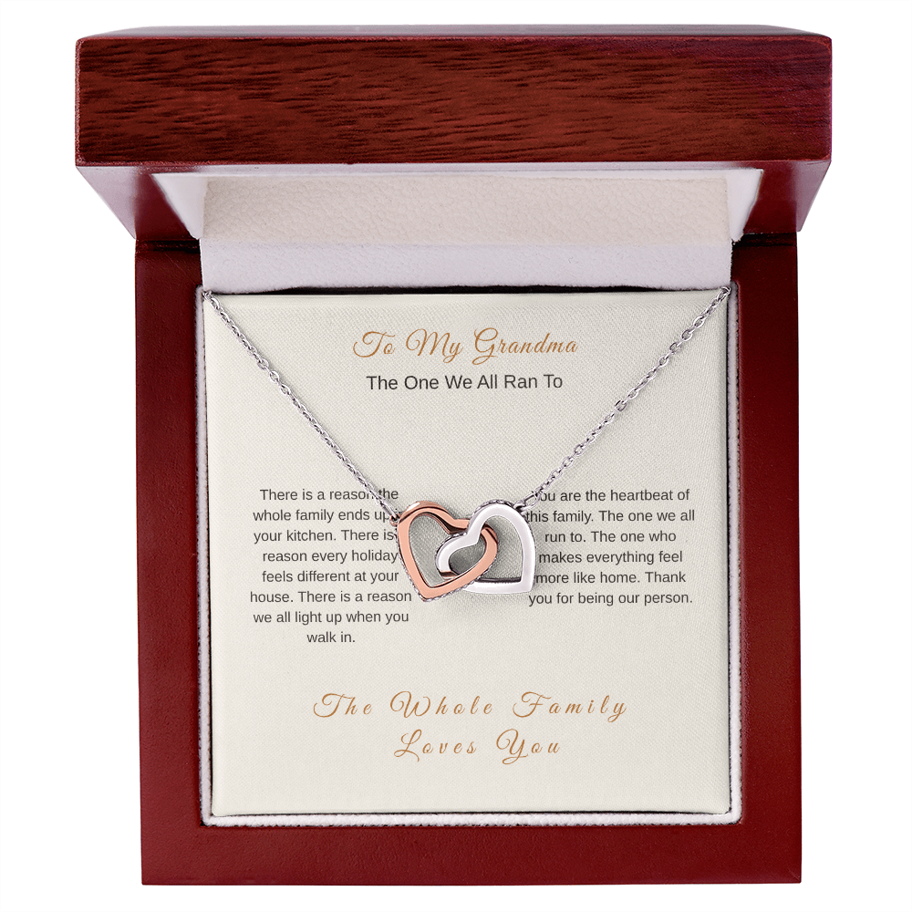 Interlocking Hearts Necklace for Grandma – Heartbeat of the Family - Golden Willow Emporium