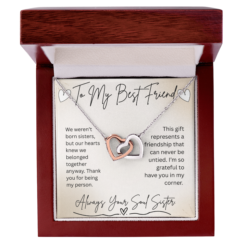 Interlocking Hearts Friendship Necklace – Best Friend Gift - Golden Willow Emporium