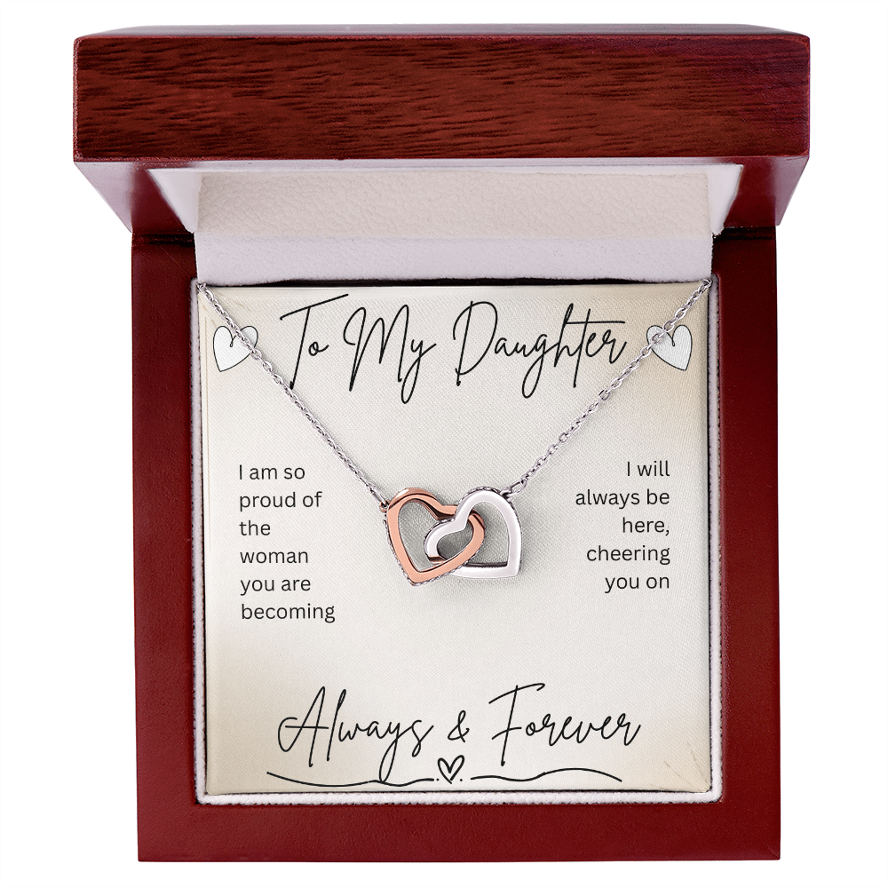 Interlocking Hearts Necklace – Gift From Parent to Daughter - Golden Willow Emporium