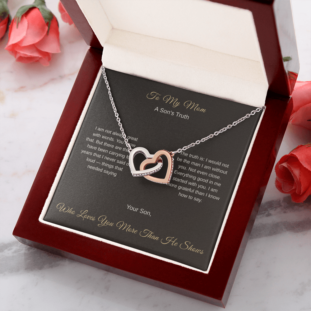 Son's Interlocking Hearts Necklace – Heartfelt Gift for Mom - Golden Willow Emporium