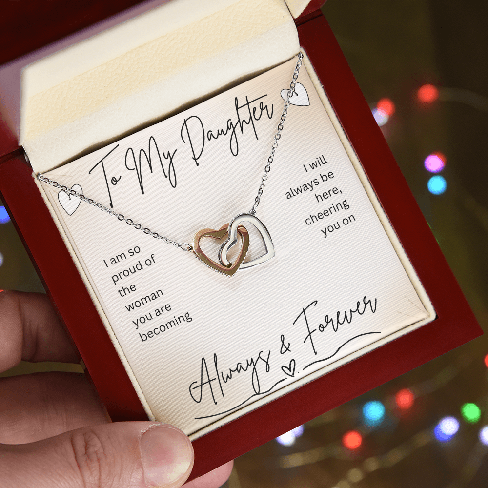 Interlocking Hearts Necklace – Gift From Parent to Daughter - Golden Willow Emporium