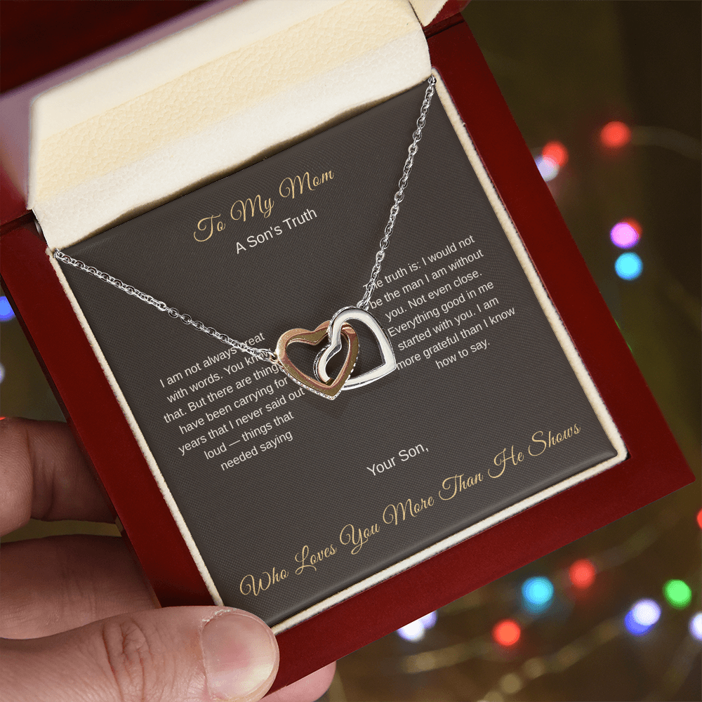 Son's Interlocking Hearts Necklace – Heartfelt Gift for Mom - Golden Willow Emporium