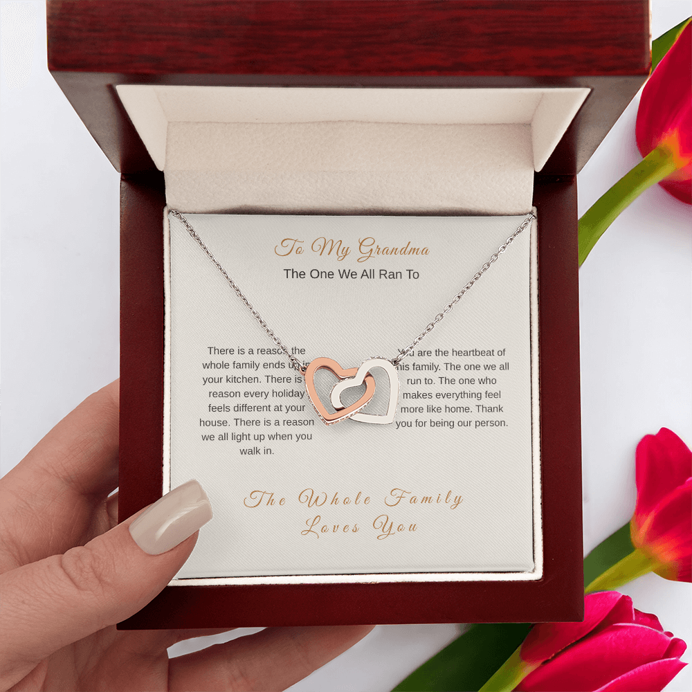 Interlocking Hearts Necklace for Grandma – Heartbeat of the Family - Golden Willow Emporium