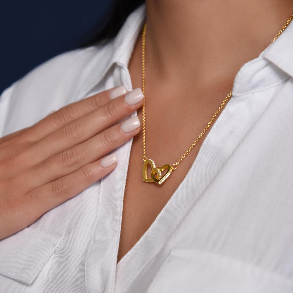 Interlocking Hearts Necklace – Romantic Gift for Her - Golden Willow Emporium