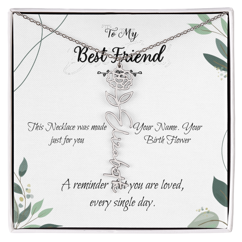 Custom Flower Name Necklace – Birthday Gift for Best Friend - Golden Willow Emporium
