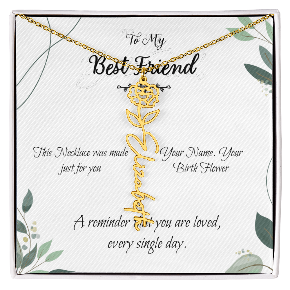 Custom Flower Name Necklace – Birthday Gift for Best Friend - Golden Willow Emporium