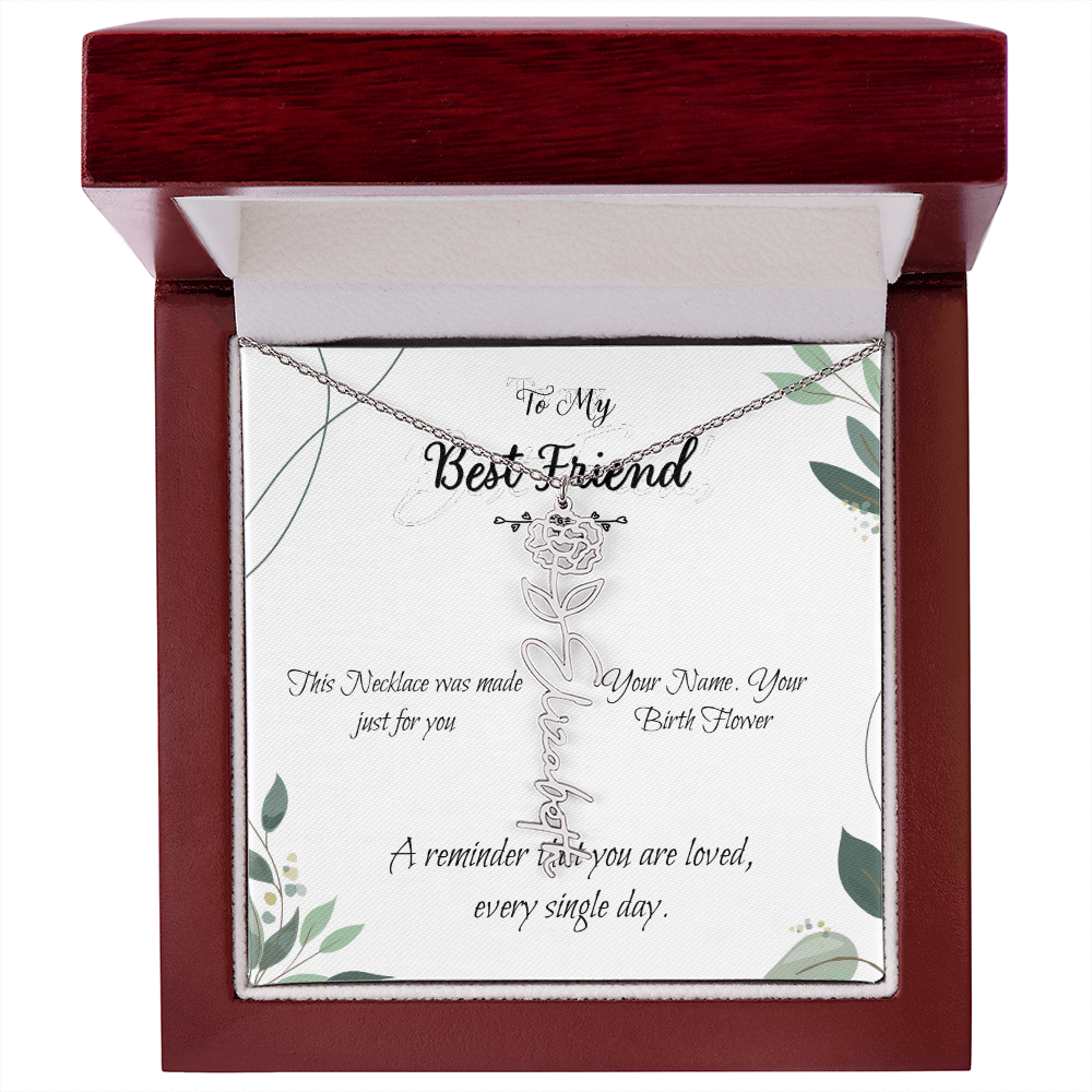 Custom Flower Name Necklace – Birthday Gift for Best Friend - Golden Willow Emporium