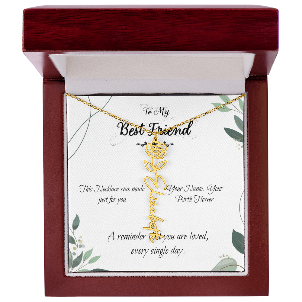 Custom Flower Name Necklace – Birthday Gift for Best Friend - Golden Willow Emporium