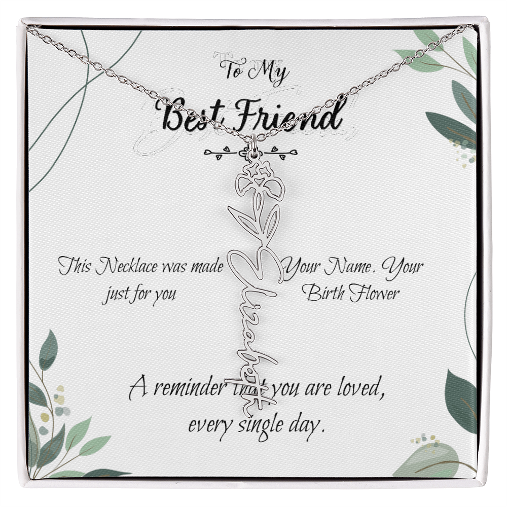 Custom Flower Name Necklace – Birthday Gift for Best Friend - Golden Willow Emporium