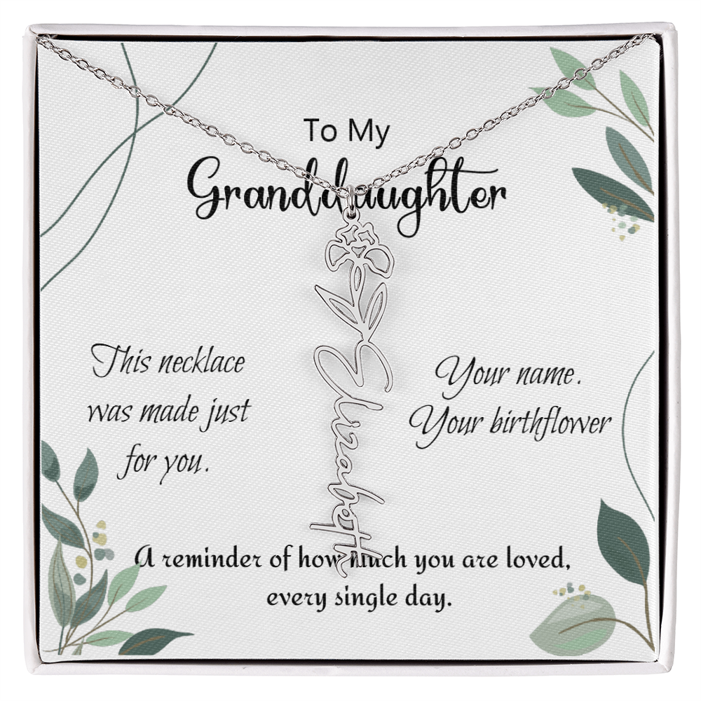 Custom Flower Name Necklace – Birthday Gift for Granddaughter - Golden Willow Emporium
