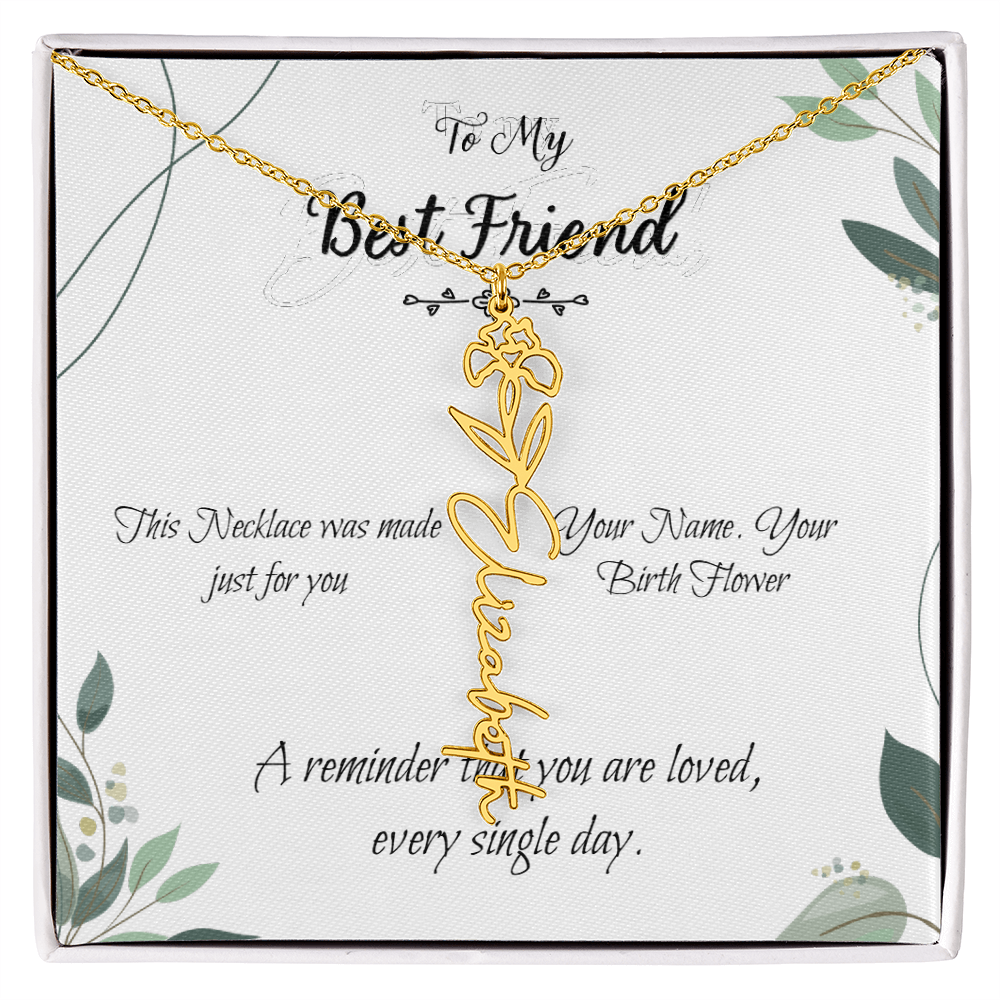 Custom Flower Name Necklace – Birthday Gift for Best Friend - Golden Willow Emporium