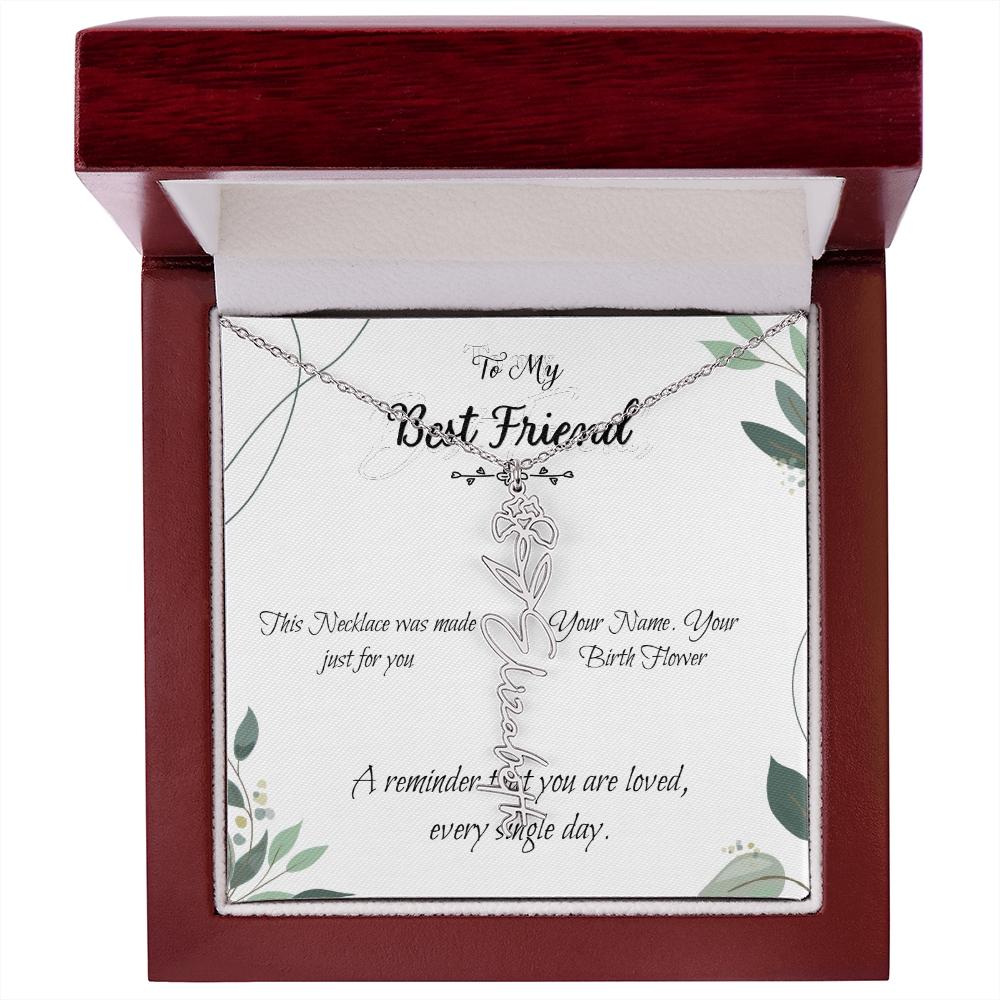 Custom Flower Name Necklace – Birthday Gift for Best Friend - Golden Willow Emporium