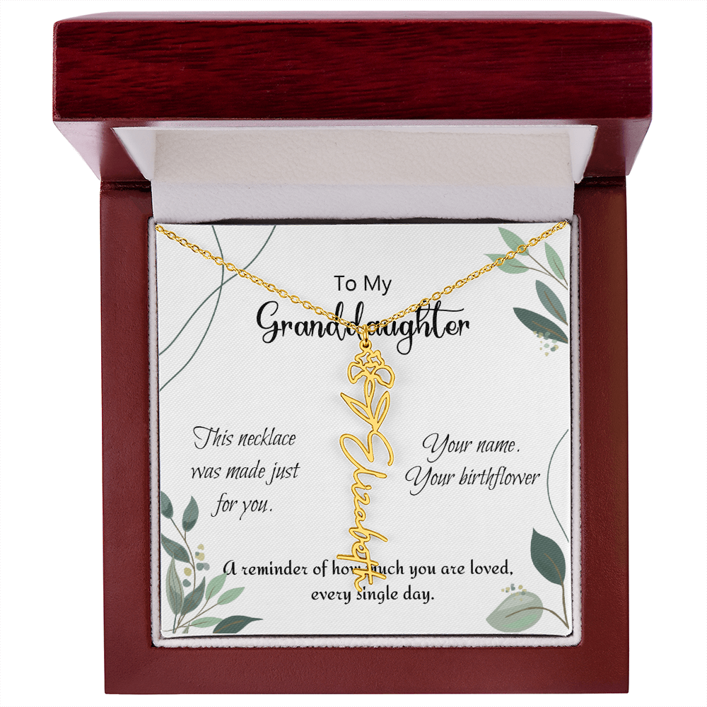Custom Flower Name Necklace – Birthday Gift for Granddaughter - Golden Willow Emporium