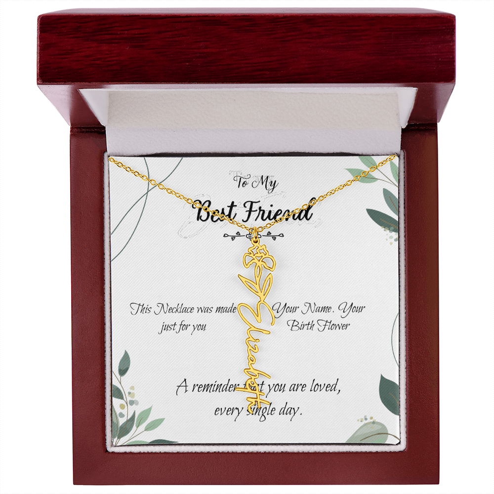 Custom Flower Name Necklace – Birthday Gift for Best Friend - Golden Willow Emporium