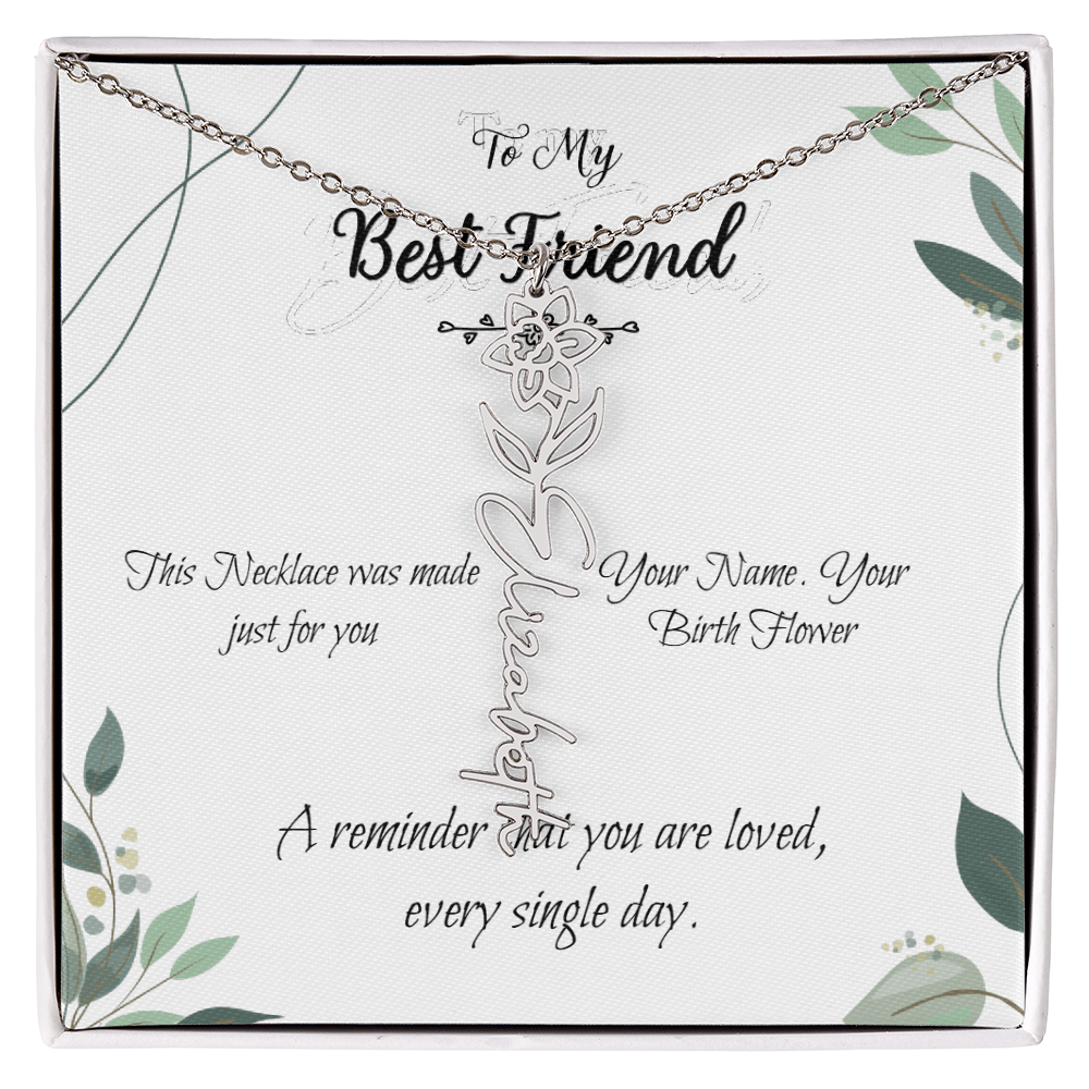 Custom Flower Name Necklace – Birthday Gift for Best Friend - Golden Willow Emporium