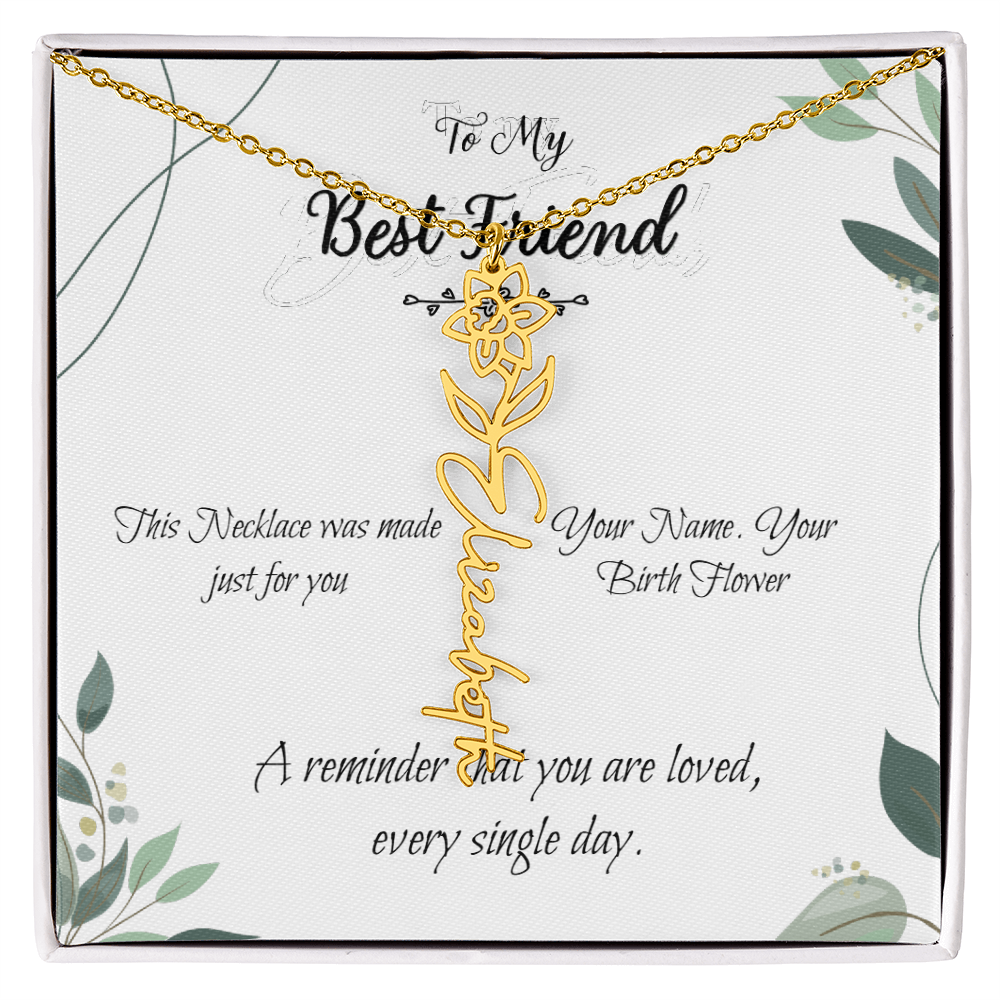 Custom Flower Name Necklace – Birthday Gift for Best Friend - Golden Willow Emporium
