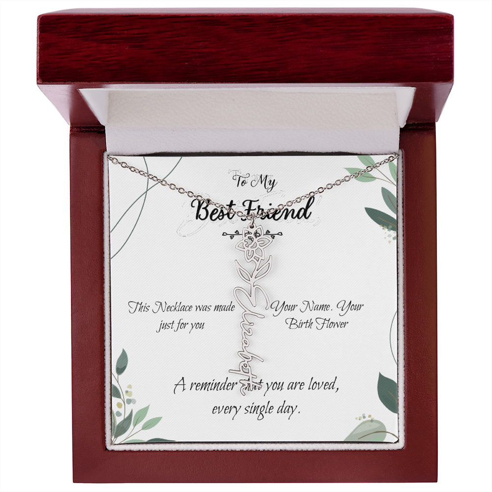 Custom Flower Name Necklace – Birthday Gift for Best Friend - Golden Willow Emporium