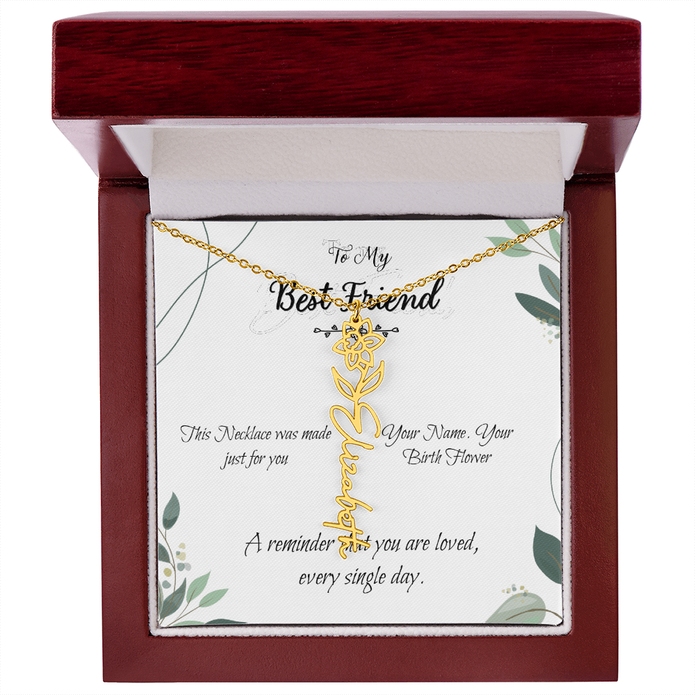 Custom Flower Name Necklace – Birthday Gift for Best Friend - Golden Willow Emporium