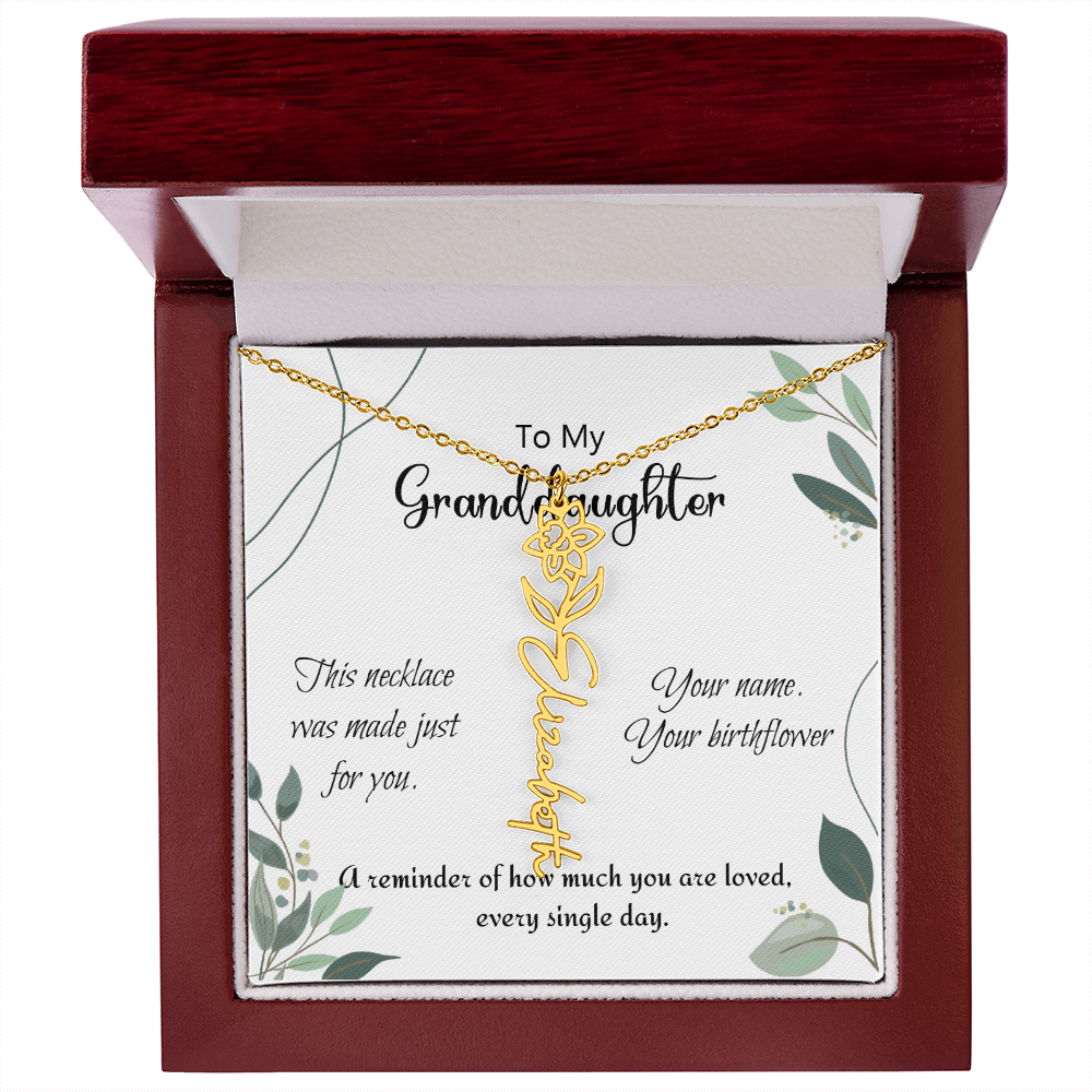 Custom Flower Name Necklace – Birthday Gift for Granddaughter - Golden Willow Emporium