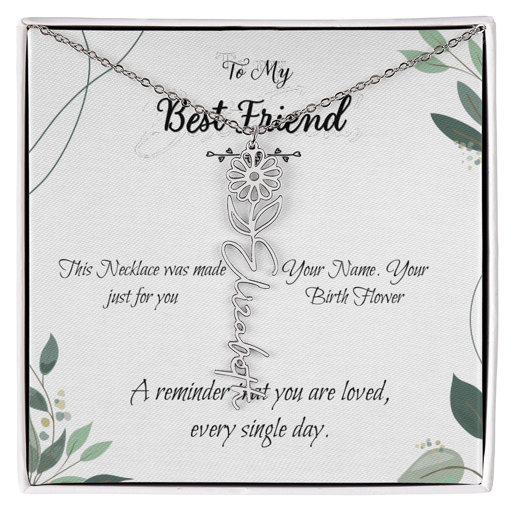 Custom Flower Name Necklace – Birthday Gift for Best Friend - Golden Willow Emporium