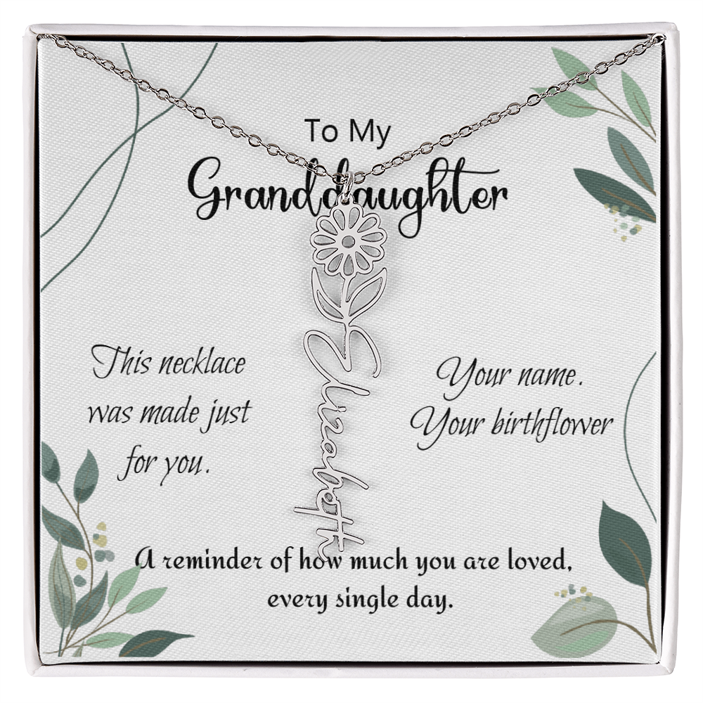 Custom Flower Name Necklace – Birthday Gift for Granddaughter - Golden Willow Emporium