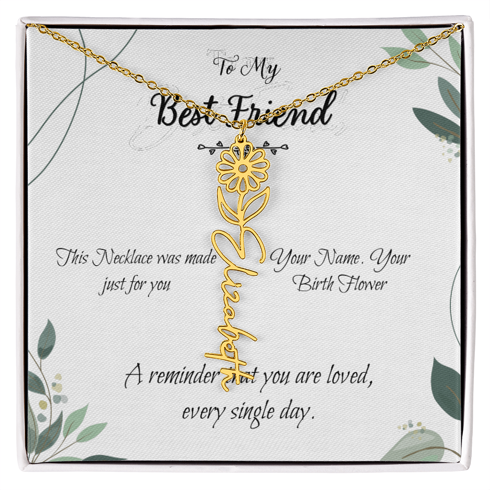 Custom Flower Name Necklace – Birthday Gift for Best Friend - Golden Willow Emporium