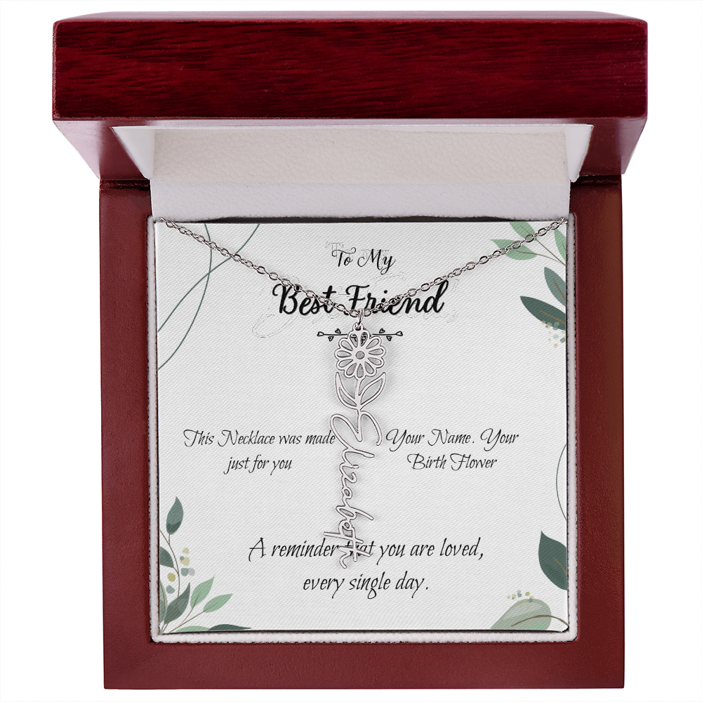 Custom Flower Name Necklace – Birthday Gift for Best Friend - Golden Willow Emporium