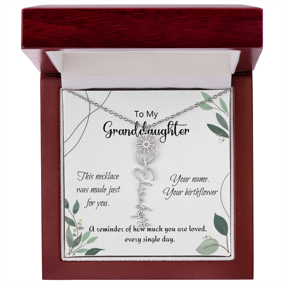 Custom Flower Name Necklace – Birthday Gift for Granddaughter - Golden Willow Emporium