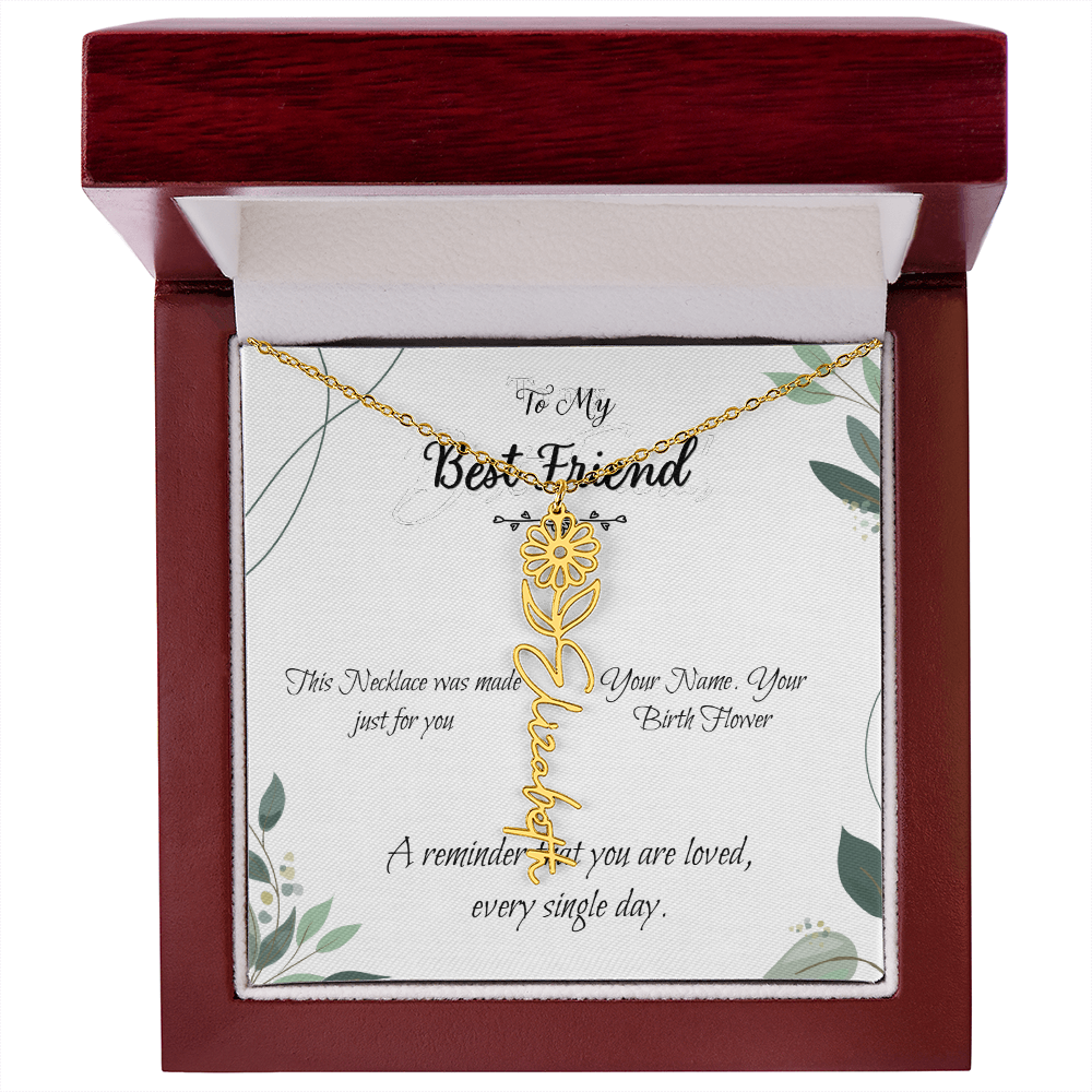 Custom Flower Name Necklace – Birthday Gift for Best Friend - Golden Willow Emporium