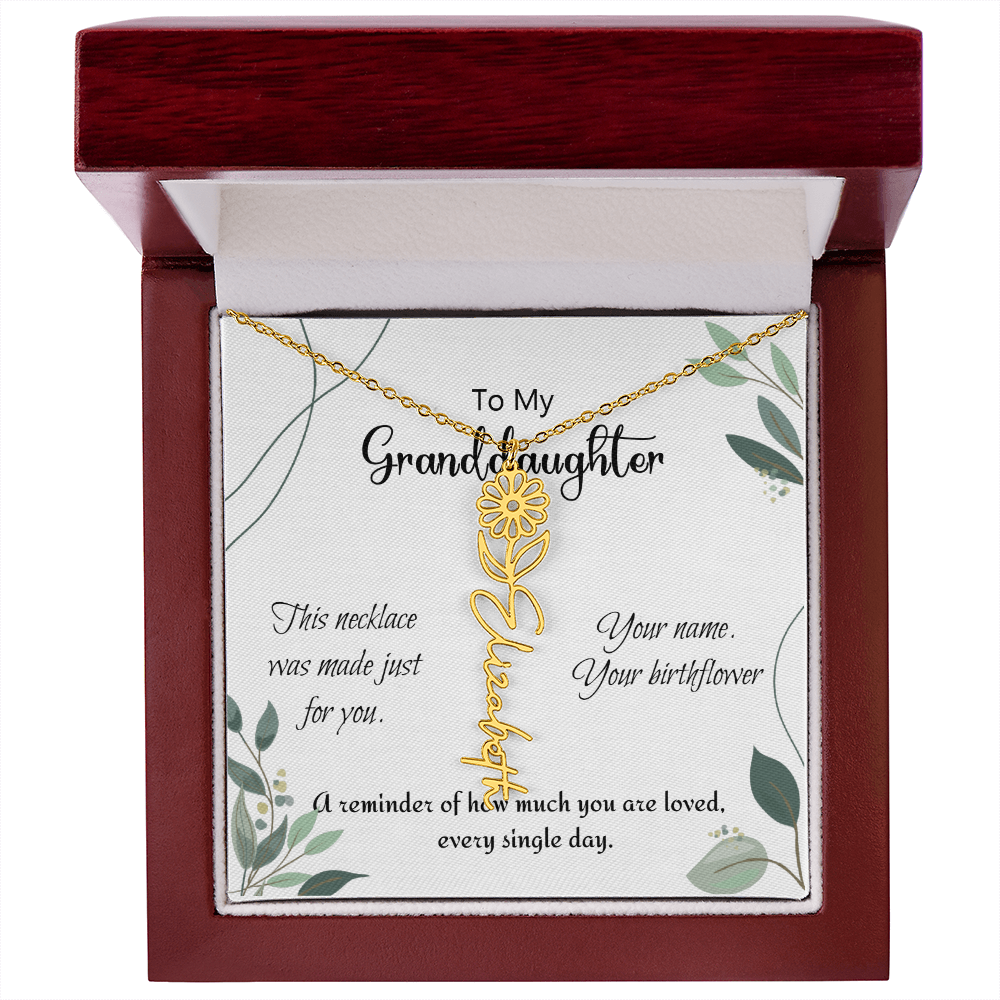 Custom Flower Name Necklace – Birthday Gift for Granddaughter - Golden Willow Emporium