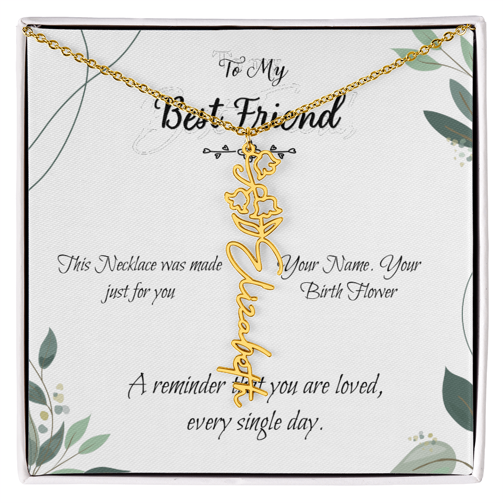 Custom Flower Name Necklace – Birthday Gift for Best Friend - Golden Willow Emporium