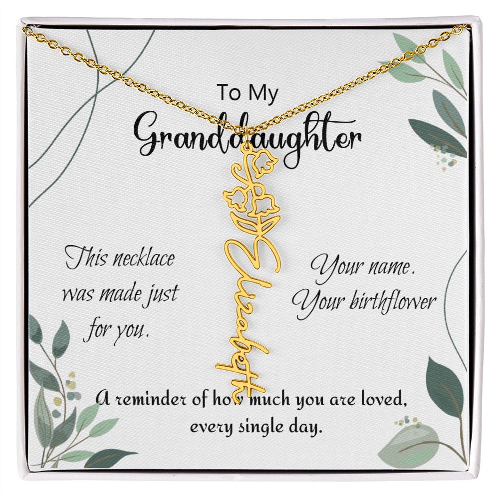 Custom Flower Name Necklace – Birthday Gift for Granddaughter - Golden Willow Emporium