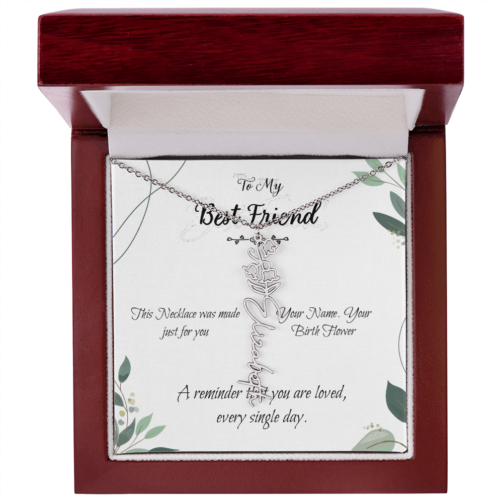 Custom Flower Name Necklace – Birthday Gift for Best Friend - Golden Willow Emporium
