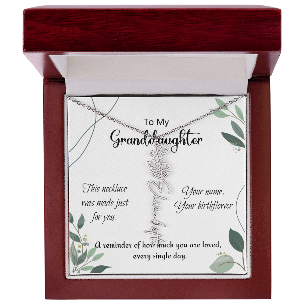 Custom Flower Name Necklace – Birthday Gift for Granddaughter - Golden Willow Emporium