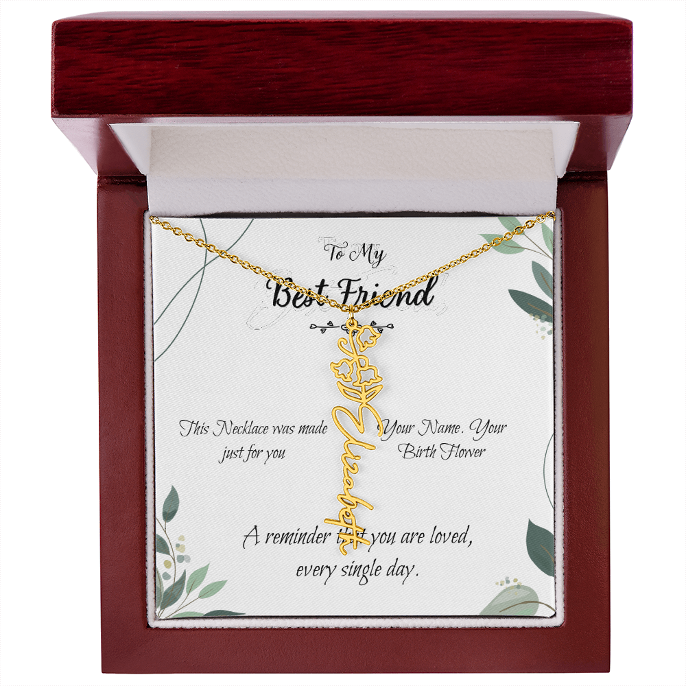 Custom Flower Name Necklace – Birthday Gift for Best Friend - Golden Willow Emporium
