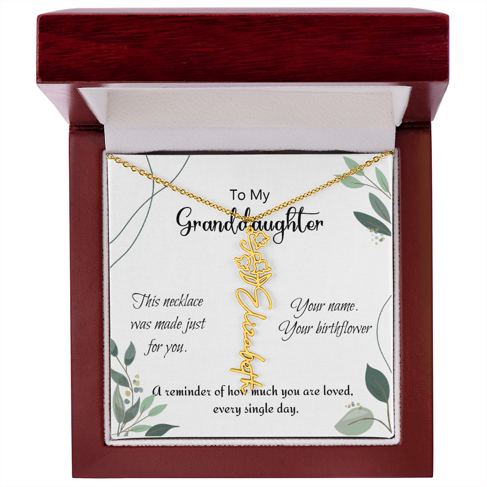Custom Flower Name Necklace – Birthday Gift for Granddaughter - Golden Willow Emporium
